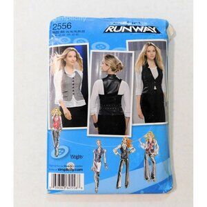 Simplicity Project Runway 2556 Womens Vest Sizes 14-22 Sewing Pattern Uncut